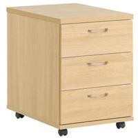 Home Office 3 Draw Mobile Pedestal Beech