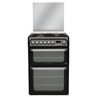 Hotpoint HUD61KS 60cm ULTIMA Dual Fuel Cooker in Black Double Oven