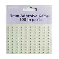 Hobbycraft Self Adhesive Gem Stones 3 mm Round Pearl Dot Ivory 100Pcs
