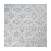 Hobbycraft Paper Sheet Metallic Silver Raised Floral Print 56 cm x 76 cm