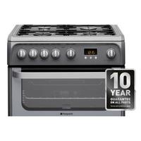 Hotpoint HUG61G 60cm ULTIMA Gas Cooker in Graphite Double Oven FSD