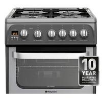 Hotpoint HUG52G 50cm ULTIMA Gas Cooker in Graphite Double Oven A Rated