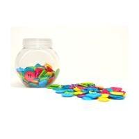 Hobbycraft Button Jar Bright Shapes Assorted