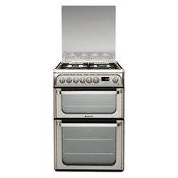 Hotpoint HUD61XS 60cm ULTIMA Dual Fuel Cooker in St Steel Double Oven