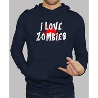 hooded sweatshirt i love zombies