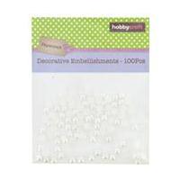 Hobbycraft Embellishments Pearlised Circles 100Pcs 3 mm White