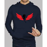 hooded sweatshirt ski man, navy blue