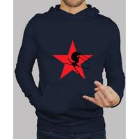 hooded sweatshirt ski man, navy blue