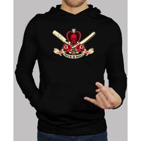 hooded sweatshirt rock and roll skull