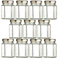 home made hexagonal twist lid jar 227ml 227ml 6 pack