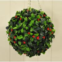 holly berry artificial topiary ball by gardman