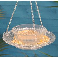 Hobnail Glass Round Hanging Bird Feeder and Bath by Fallen Fruits