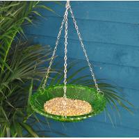 Hobnail Glass Round Seed and Nut Bird Feeder by Fallen Fruits