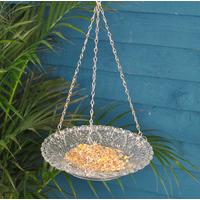 Hobnail Clear Glass Round Seed and Nut Bird Feeder by Fallen Fruits