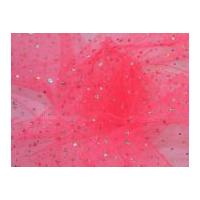 Hologram Sequin Net Fabric Fluorescent Pink