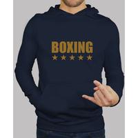 hooded sweatshirt boxing man, navy blue