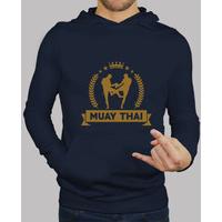 hooded sweatshirt muay thai man, navy blue