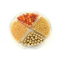 Hobby & Crafting Fun Bead Kit Seed Beads & Pearls Gold & Copper