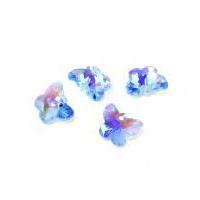 hobby crafting fun glass crystal butterfly pendant beads blue