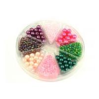 Hobby & Crafting Fun Bead Kit Seed Beads, Bugle Beads & Pearls Pink, Purple & Green