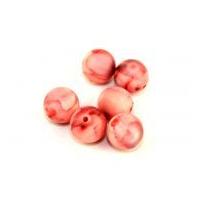 Hobby & Crafting Fun Marble Look Round Beads Pink