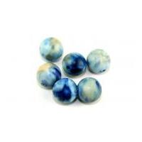 Hobby & Crafting Fun Marble Look Round Beads Blue