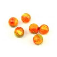 Hobby & Crafting Fun Marble Look Round Beads Orange