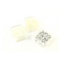 hobby crafting fun trio of oval beads pearliridescentsilver