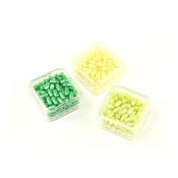 Hobby & Crafting Fun Trio of Oval Beads Lemon/Lime/Green