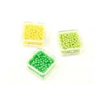 Hobby & Crafting Fun Trio of Round Beads Lemon/Lime/Green