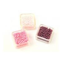 Hobby & Crafting Fun Trio of Round Beads Pink/Cerise/Purple