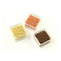 Hobby & Crafting Fun Trio of Round Beads Cream/Copper/Bronze