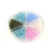 hobby crafting fun bead kit plastic faceted beads green blue pink grey ...