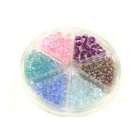 hobby crafting fun bead kit seed faceted beads purple pink green blue  ...