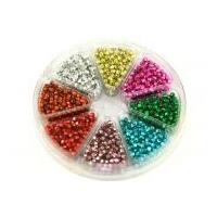 Hobby & Crafting Fun Bead Kit Plastic Faceted Beads Metallic Gold, Silver, Red, Pink, Green & Blue