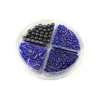 Hobby & Crafting Fun Bead Kit Seed Beads, Bugle Beads & Pearls Blue & Purple