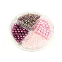 Hobby & Crafting Fun Bead Kit Seed Beads & Pearls Pink, Mauve & Plum