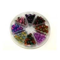 Hobby & Crafting Fun Bead Kit Round Two Tone Beads Pink, Purple, Gold, Green & Blue
