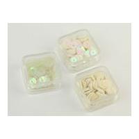 Hobby & Crafting Fun Trio of Round Cup Sequins Cream/Clear/Mother of Pearl