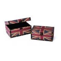 Hobby & Gift Union Jack Fabric Covered Sewing Boxes