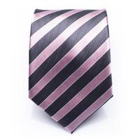 Hollindale Azalea - Pink/blue striped silk necktie