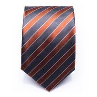 hollindale copper orangeblue striped silk necktie