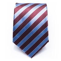 Hollindale Burgundy - Red/Blue striped silk necktie