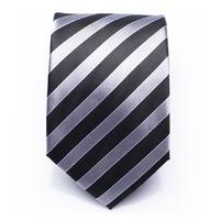 hollindale silver silverblack striped silk necktie