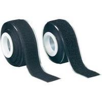 Hook-and-loop tape stick-on Hook and loop pad (L x W) 2000 mm x 25 mm Black Fastech 1 pair