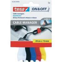 Hook-and-loop cable tie for bundling Hook and loop pad (L x W) 200 mm x 12 mm Multi-coloured TESA On & Off 55236-00-00