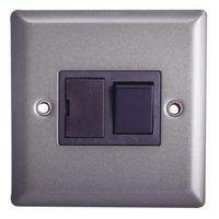 Holder 13A Single Pewter Effect Switch