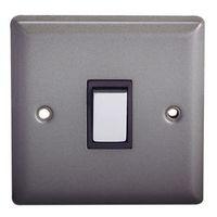 Holder 10A 2-Way Single Pewter Effect Light Switch