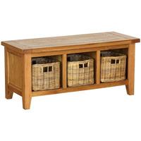 Hoxton Solid Oak Basket Storage Bench