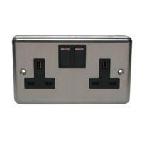 Holder 13A Chrome Effect Switched Socket